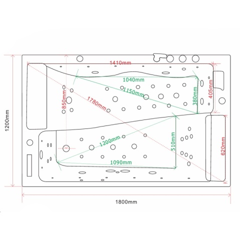 WANNA Z HYDROMASAŻEM GLORIA BIAŁA 180x120 CM GLORIA