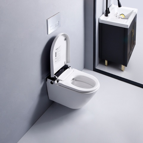 ZESTAW PODTYNKOWY WC STELAŻ MISA MYJĄCA SMART UV PODGRZEWANA DESKA PRZYCISK CHROM TOALETA AUTOMATYCZNA DROP-WH