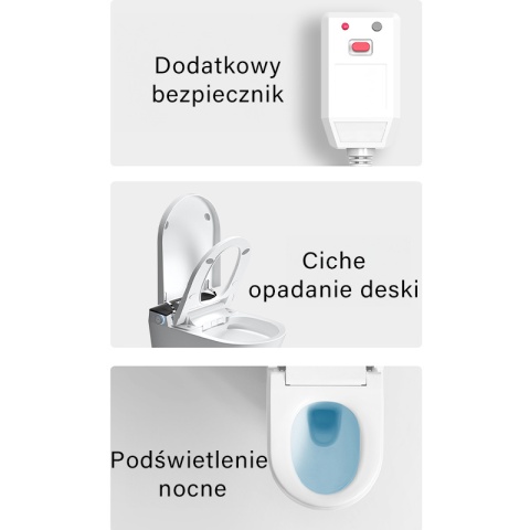 ZESTAW PODTYNKOWY WC STELAŻ MISA MYJĄCA SMART UV PODGRZEWANA DESKA CZARNY PRZYCISK TOALETA AUTOMATYCZNA DROP-WH
