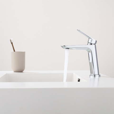 BATERIA UMYWALKOWA ŁAZIENKOWA NISKA NABLATOWA STOJĄCA KRAN GRETA-CH CHROM