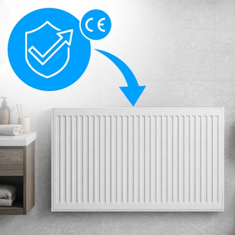 GRZEJNIK PŁYTOWY STALOWY ŚCIENNY PANELOWY CO TYP 22 PODŁĄCZENIE BOCZNE 60x100 CALOR-WH-2 BIAŁY