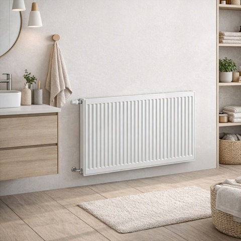 GRZEJNIK PŁYTOWY STALOWY ŚCIENNY PANELOWY CO TYP 22 PODŁĄCZENIE BOCZNE 60x100 CALOR-WH-2 BIAŁY