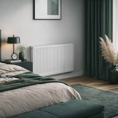 GRZEJNIK PŁYTOWY STALOWY ŚCIENNY PANELOWY CO TYP 22 PODŁĄCZENIE BOCZNE 60x100 CALOR-WH-2 BIAŁY