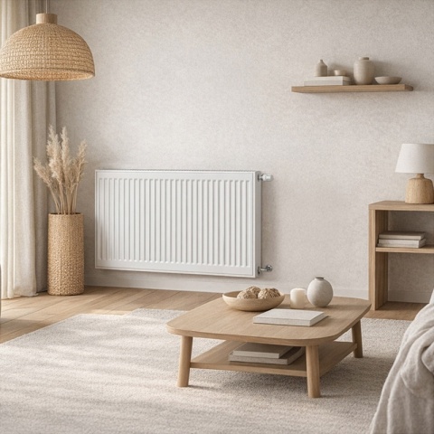 GRZEJNIK PŁYTOWY STALOWY ŚCIENNY PANELOWY CO TYP 22 PODŁĄCZENIE BOCZNE 60x100 CALOR-WH-2 BIAŁY