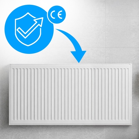 GRZEJNIK PŁYTOWY STALOWY ŚCIENNY PANELOWY CO TYP 22 PODŁĄCZENIE BOCZNE 60x120 CALOR-WH-3 BIAŁY