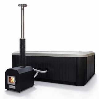 JACUZZI OGRODOWE WANNA HYBRYDOWA BALIA OGRODOWA SPA521W CAPPUCCINO OBUDOWA ANTRACYT 230X230 CM