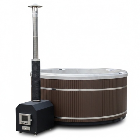 JACUZZI OGRODOWE WANNA HYBRYDOWA BALIA OGRODOWA SPA580W CAPPUCCINO OBUDOWA KAWA 200X200 CM