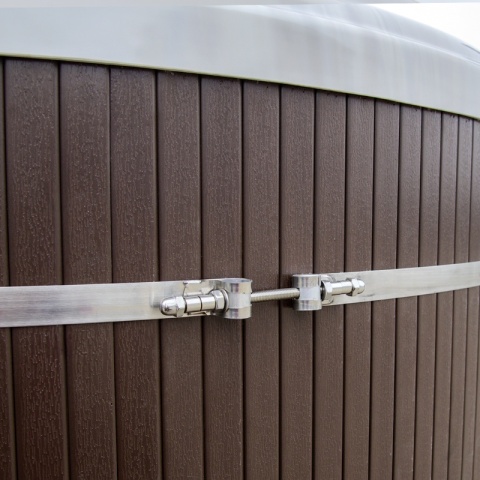 JACUZZI OGRODOWE WANNA HYBRYDOWA BALIA OGRODOWA SPA580W CAPPUCCINO OBUDOWA KAWA 200X200 CM