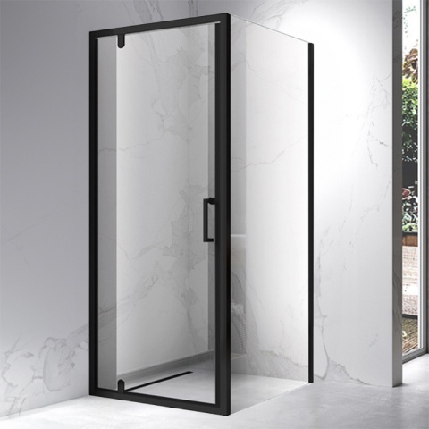 KABINA PRYSZNICOWA KWADRATOWA KZ04B CZARNA 80x80 CM 6 MM