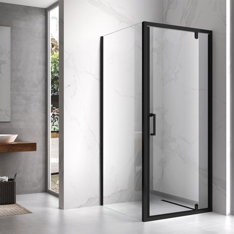 KABINA PRYSZNICOWA KWADRATOWA KZ04B CZARNA 80x80 CM 6 MM