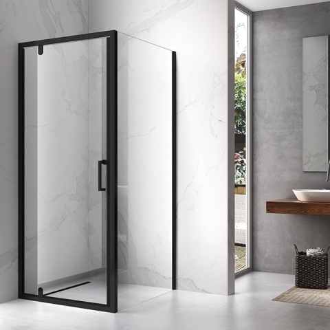 KABINA PRYSZNICOWA KWADRATOWA KZ04B CZARNA 80x80 CM 6 MM
