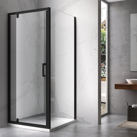 KABINA PRYSZNICOWA KWADRATOWA KZ04B CZARNA 80x80 CM 6 MM