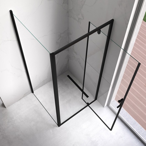 KABINA PRYSZNICOWA KWADRATOWA KZ04B CZARNA 80x80 CM 6 MM