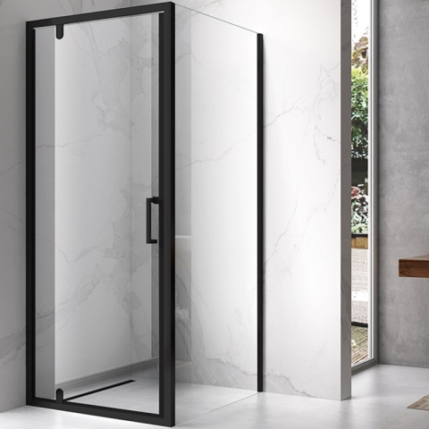 KABINA PRYSZNICOWA KWADRATOWA KZ04B CZARNA 80x80 CM 6 MM