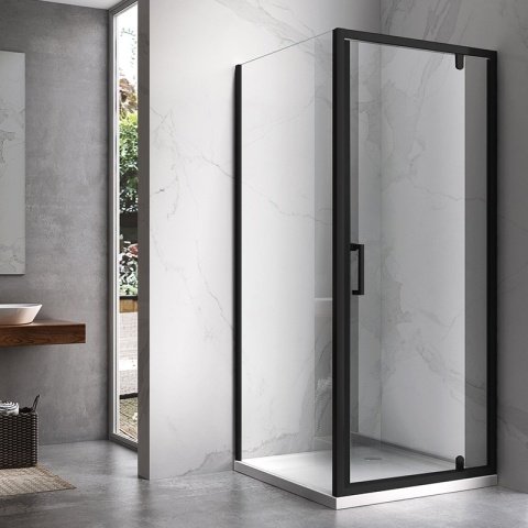 KABINA PRYSZNICOWA KWADRATOWA KZ04B CZARNA 80x80 CM 6 MM