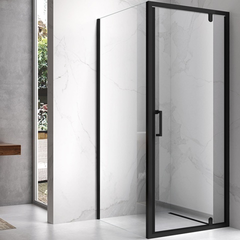 KABINA PRYSZNICOWA KWADRATOWA KZ04B CZARNA 80x80 CM 6 MM