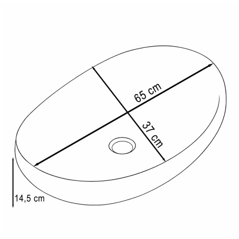 UMYWALKA NABLATOWA CERAMICZNA OWALNA AMORE-MAR7-500 BRĄZOWY MARMUR 65x37 CM