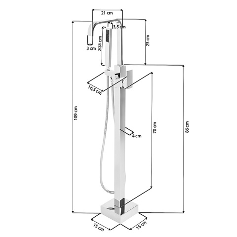 BATERIA ŁAZIENKOWA WOLNOSTOJĄCA F2037C ZŁOTA