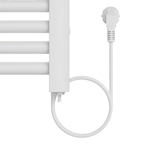 GRZEJNIK ŁAZIENKOWY ELEKTRYCZNY ALUMINIOWY DRABINKA ECO 500W Z WIESZAKAMI BIAŁY YASUR-WH