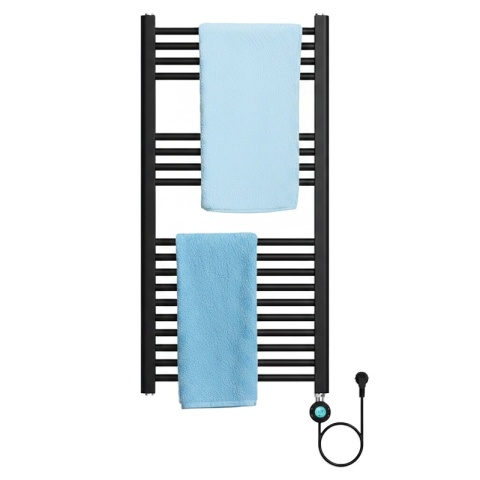 GRZEJNIK ŁAZIENKOWY ELEKTRYCZNY ENERGOOSZCZĘDNY DRABINKA 250W CZARNY KATLA-BL