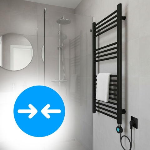 GRZEJNIK ŁAZIENKOWY ELEKTRYCZNY ENERGOOSZCZĘDNY DRABINKA 250W CZARNY KATLA-BL