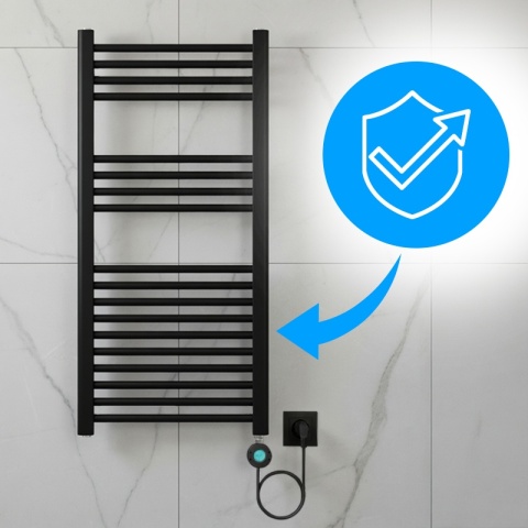 GRZEJNIK ŁAZIENKOWY ELEKTRYCZNY ENERGOOSZCZĘDNY DRABINKA 250W CZARNY KATLA-BL