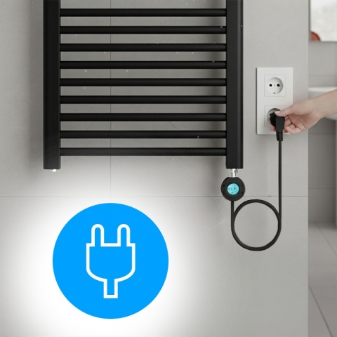 GRZEJNIK ŁAZIENKOWY ELEKTRYCZNY ENERGOOSZCZĘDNY DRABINKA 250W CZARNY KATLA-BL