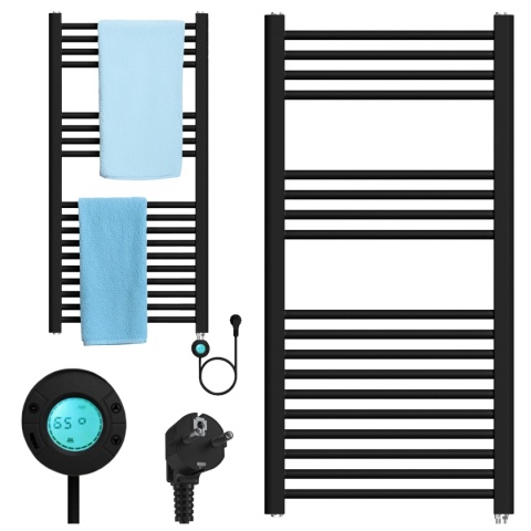 GRZEJNIK ŁAZIENKOWY ELEKTRYCZNY ENERGOOSZCZĘDNY DRABINKA 250W CZARNY KATLA-BL