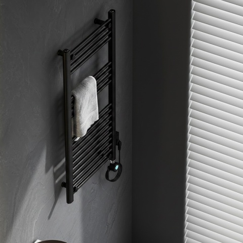 GRZEJNIK ŁAZIENKOWY ELEKTRYCZNY ENERGOOSZCZĘDNY DRABINKA 250W CZARNY KATLA-BL