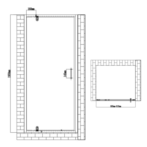 KABINA PRYSZNICOWA PROSTOKĄTNA ZES-KZ05A-90X80 CHROM 90x80 CM