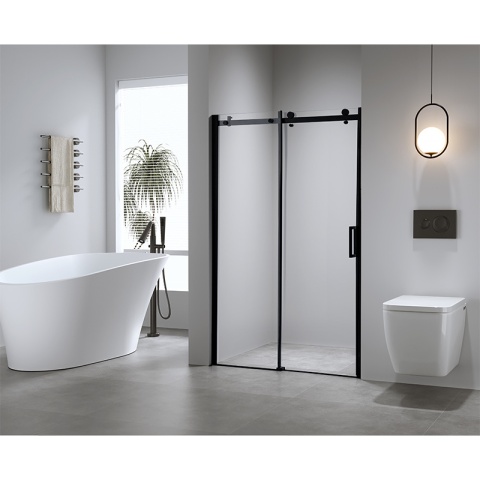 DRZWI PRYSZNICOWE ZES-SH03B-BL-100 CZARNE 95-100 CM 8 MM