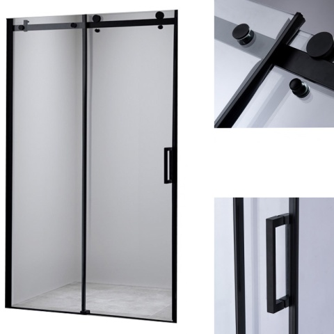 DRZWI PRYSZNICOWE ZES-SH03B-BL-100 CZARNE 95-100 CM 8 MM
