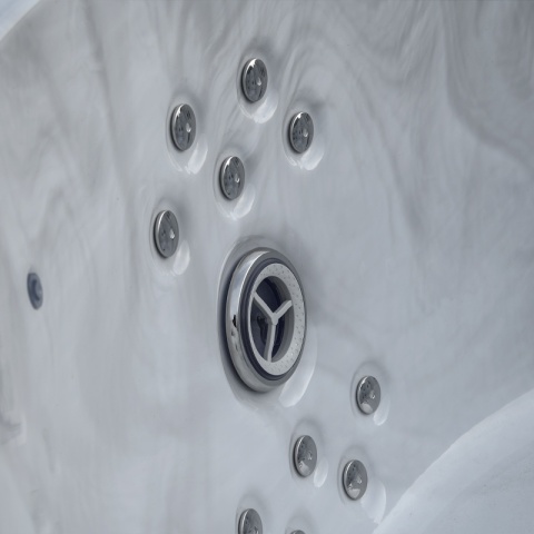 JACUZZI ® OGRODOWE WANNA SPA540 BIAŁY MARMUR OBUDOWA ANTRACYT 240X240 CM