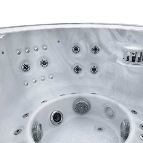 JACUZZI ® OGRODOWE WANNA SPA540 BIAŁY MARMUR OBUDOWA ANTRACYT 240X240 CM