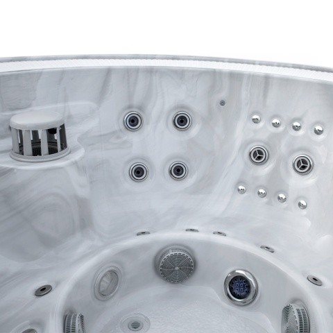 JACUZZI ® OGRODOWE WANNA SPA540 BIAŁY MARMUR OBUDOWA ANTRACYT 240X240 CM