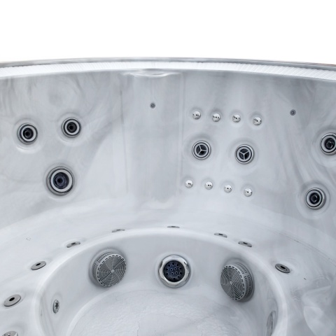 JACUZZI ® OGRODOWE WANNA SPA540 BIAŁY MARMUR OBUDOWA ANTRACYT 240X240 CM