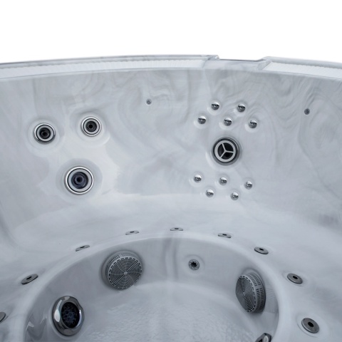 JACUZZI ® OGRODOWE WANNA SPA540 BIAŁY MARMUR OBUDOWA ANTRACYT 240X240 CM