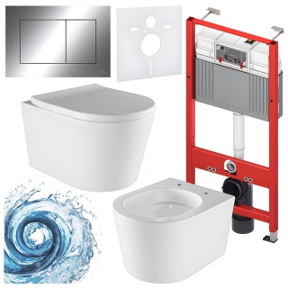 ZESTAW PODTYNKOWY WC STELAŻ TECE MISKA ELITE-WH-02 PRZYCISK TC-9240401 CHROM