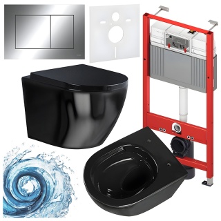 ZESTAW PODTYNKOWY WC STELAŻ TECE MISKA FLOW-BL-TR-02 PRZYCISK TC-9240401 CHROM