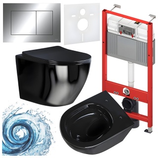 ZESTAW PODTYNKOWY WC STELAŻ TECE MISKA FLOW-BL-TR-03 PRZYCISK TC-9240401 CHROM