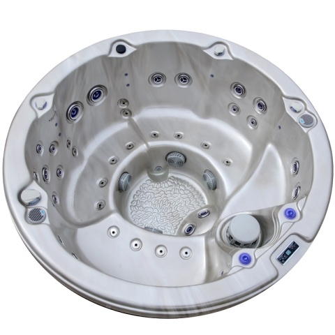 JACUZZI ® OGRODOWE WANNA HYBRYDOWA BALIA OGRODOWA SPA580W CAPPUCCINO OBUDOWA ANTRACYT 200X200 CM