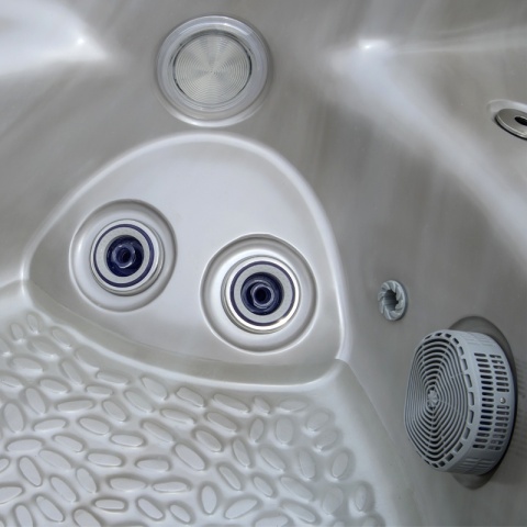 JACUZZI ® OGRODOWE WANNA HYBRYDOWA BALIA OGRODOWA SPA580W CAPPUCCINO OBUDOWA ANTRACYT 200X200 CM