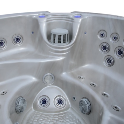 JACUZZI ® OGRODOWE WANNA HYBRYDOWA BALIA OGRODOWA SPA580W CAPPUCCINO OBUDOWA ANTRACYT 200X200 CM