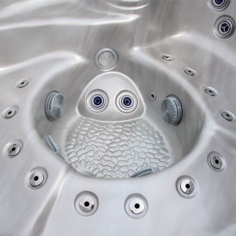 JACUZZI ® OGRODOWE WANNA HYBRYDOWA BALIA OGRODOWA SPA580W CAPPUCCINO OBUDOWA ANTRACYT 200X200 CM