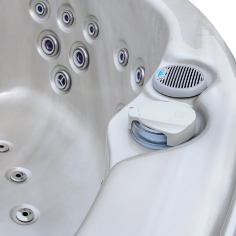 JACUZZI ® OGRODOWE WANNA HYBRYDOWA BALIA OGRODOWA SPA580W CAPPUCCINO OBUDOWA ANTRACYT 200X200 CM