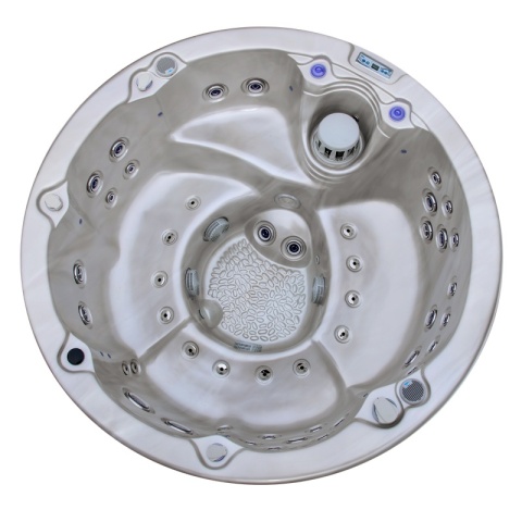 JACUZZI ® OGRODOWE WANNA HYBRYDOWA BALIA OGRODOWA SPA580W CAPPUCCINO OBUDOWA ANTRACYT 200X200 CM