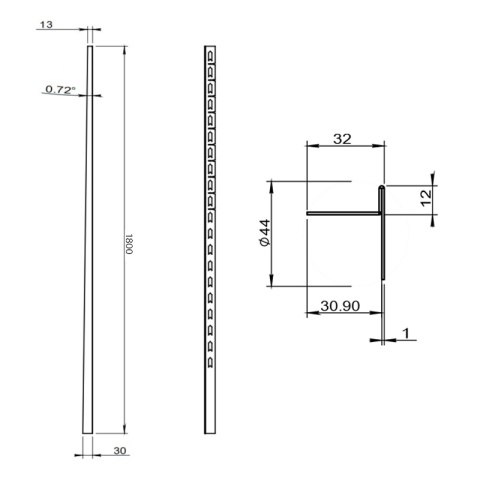 LISTWA SPADKOWA BRODZIKOWA ZŁOTA LEWA 180 CM LSB-GL-L-180