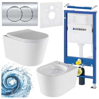 ZESTAW PODTYNKOWY WC STELAŻ GEBERIT DUOFIX MISKA ELITE-WH-03 PRZYCISK DELTA 01 CHROM