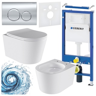 ZESTAW PODTYNKOWY WC STELAŻ GEBERIT DUOFIX MISKA ELITE-WH-03 PRZYCISK DELTA 20 CHROM