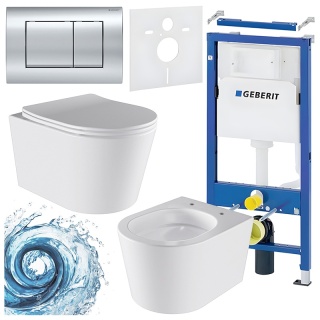 ZESTAW PODTYNKOWY WC STELAŻ GEBERIT DUOFIX MISKA ELITE-WH-03 PRZYCISK DELTA 30 CHROM